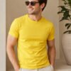 Regular fit casual t-shirt with short sleeves and simple neckline, perfect for creating relaxed everyday fashion outfits.
