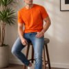 Regular fit casual t-shirt with short sleeves and simple neckline, perfect for creating relaxed everyday fashion outfits.
