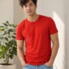 Regular fit casual t-shirt with short sleeves and simple neckline, perfect for creating relaxed everyday fashion outfits.