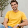 Regular fit casual t-shirt with short sleeves and simple neckline, perfect for creating relaxed everyday fashion outfits.