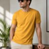 Regular fit casual t-shirt with short sleeves and simple neckline, perfect for creating relaxed everyday fashion outfits.