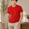 Dfnk Falcons Red Men's round neck casual t-shirt with short sleeves and relaxed regular fit, suitable for daily wear and outings.