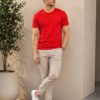 Men's basic crew neck t-shirt with short sleeves, regular fit and comfortable styling for everyday casual occasions.
