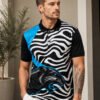 Sublimation T-shirt Black Sports polo t-shirt featuring a collared neckline, short sleeves and performance-inspired design for gym, training and outdoor activities.