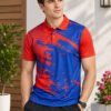 Sublimation T-shirt Royal Blue Sports polo t-shirt featuring a collared neckline, short sleeves and performance-inspired design for gym, training and outdoor activities.