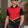 Sublimation T-shirts Green Sports polo t-shirt featuring a collared neckline, short sleeves and performance-inspired design for gym, training and outdoor activities.