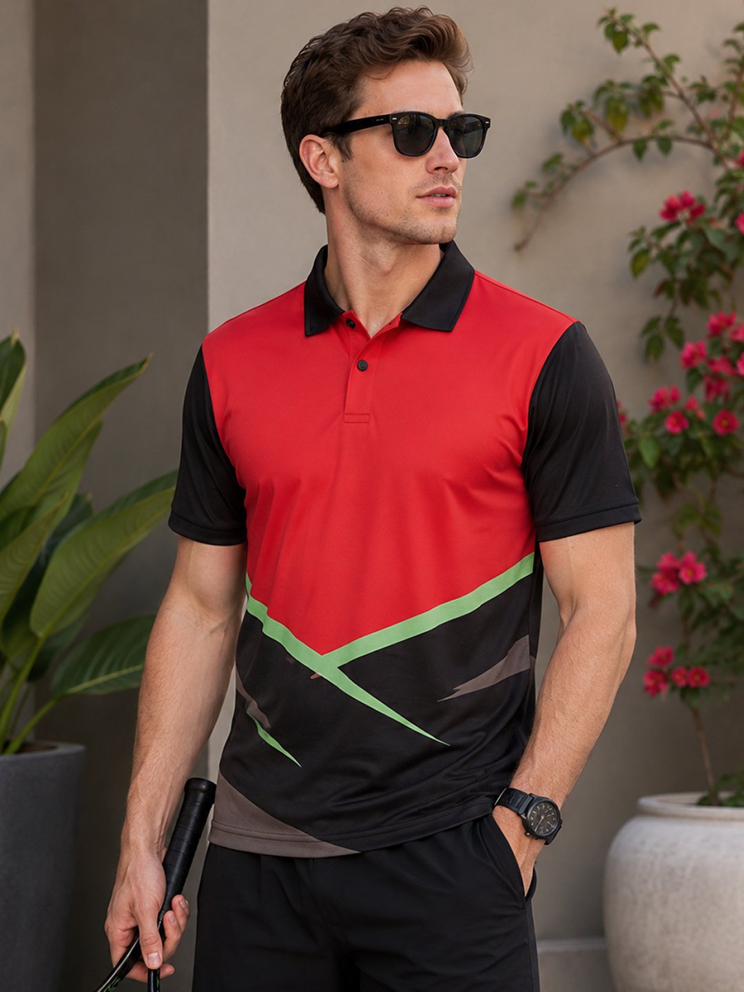 Sublimation T-shirts Green Sports polo t-shirt featuring a collared neckline, short sleeves and performance-inspired design for gym, training and outdoor activities.