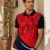 Sublimation T-shirts Red Sports polo t-shirt featuring a collared neckline, short sleeves and performance-inspired design for gym, training and outdoor activities.