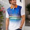 Sublimation T-shirts Saffron Sports polo t-shirt featuring a collared neckline, short sleeves and performance-inspired design for gym, training and outdoor activities.