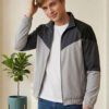 Winter Jacket 19 Grey colour Men’s zip-up jacket with a stand collar, ribbed cuffs, side pockets, and versatile design suitable for everyday casual outfits.