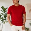 Modern casual tee featuring a comfortable fit, short sleeves and round neckline for effortless everyday outfit styling.